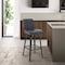 Armen Living Renee 30" Swivel Gray Faux Leather and Black Wood Bar Stool LCRNBABLGR30 - alternate 9